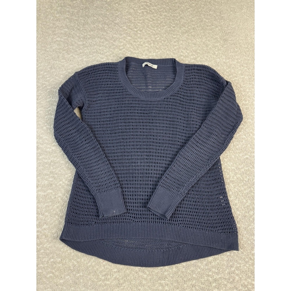 Madewell Sweater Womens XXS Blue Open Knit Crewneck Lightweight Pullover